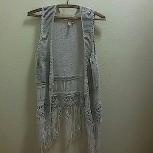 Versatile bohemian cream crocheted fringe
